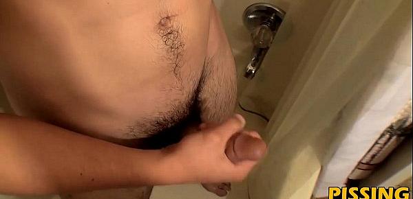  Leo is yearning for some piss and cock jerking in the shower
